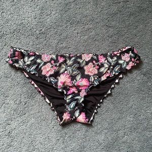Shade & Shore Swim Bikini Bottoms Black/Pink XL